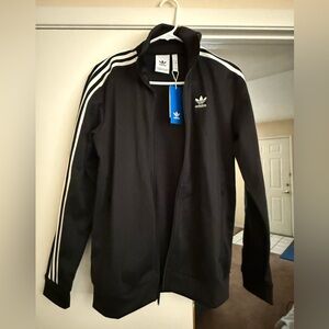 Adidas Men's Black and White Track Jacket